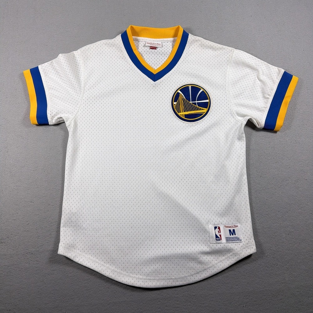 Golden State Warriors Jersey Mens Medium White NBA Basketball Mitchell Ness